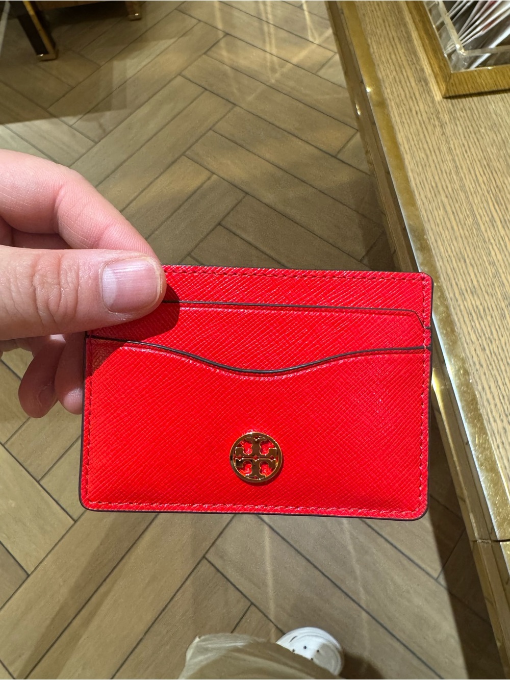 Tory Burch Emerson Flat Card Case and Holder Wallet-Red